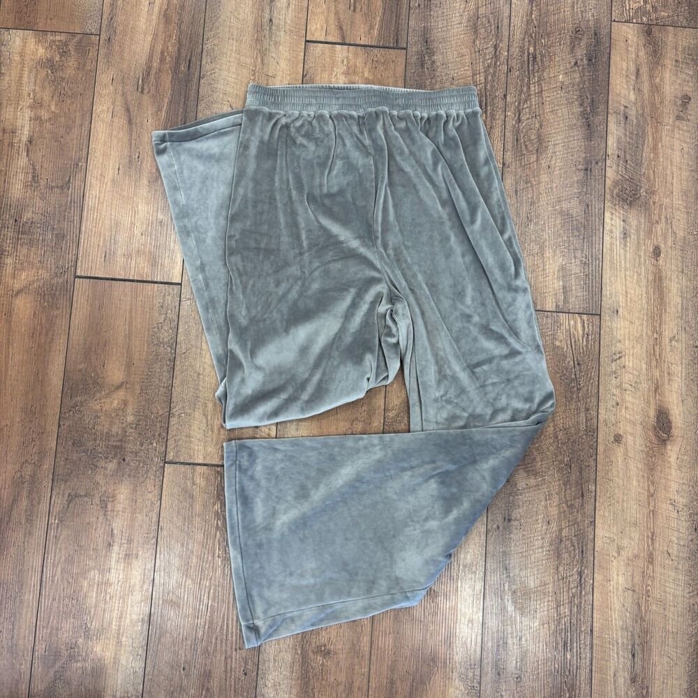 SKIMS Maternity Velour Wide Leg Lounge Pants Gray Soft Cozy Pregnant Women Large - Picture 2 of 8